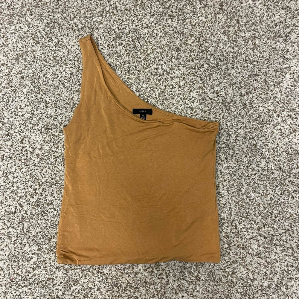 J. Crew One-Shoulder Tank in Mustard Gold